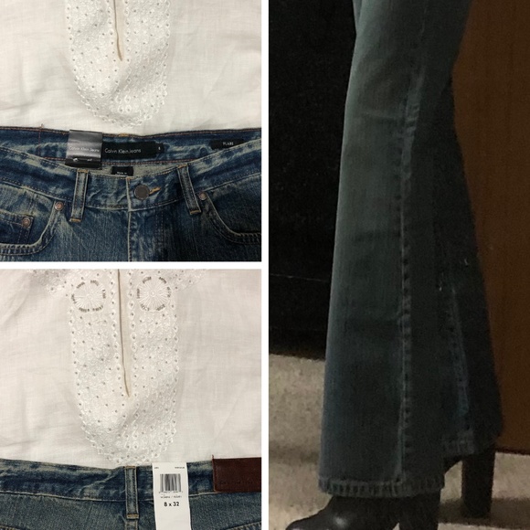 NWT 100% Cotton Calvin Klein Flare Jeans - Picture 1 of 9